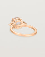 Back view of the Una Round Trio Ring | Morganite & Diamonds | Rose Gold. 