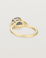 Back view of the Una Round Trio Ring | Tourmalinated Quartz & Diamonds | Yellow Gold.