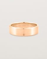 Front view of the Chamfered Wedding Ring | 6mm in Rose Gold.