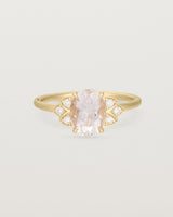 Front view of the Winnie Ring | Morganite & Diamonds | Yellow Gold.