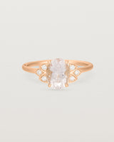 Front view of the Winnie Ring | Morganite & Diamonds | Rose Gold.