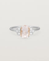 Front view of the Winnie Ring | Morganite & Diamonds | White Gold.