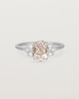 Front view of the Winnie Ring | Rutilated Quartz & Diamonds | White Gold.