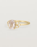 Angled view of the Winnie Ring | Rutilated Quartz & Diamonds | Yellow Gold.